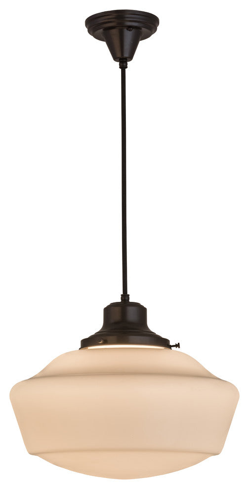Meyda Lighting 162310 16"W Revival Schoolhouse With Traditional Globe Pendant