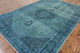 Traditional 7x10 Green Overdyed Hand Knotted Floral Oriental Wool Area Rug