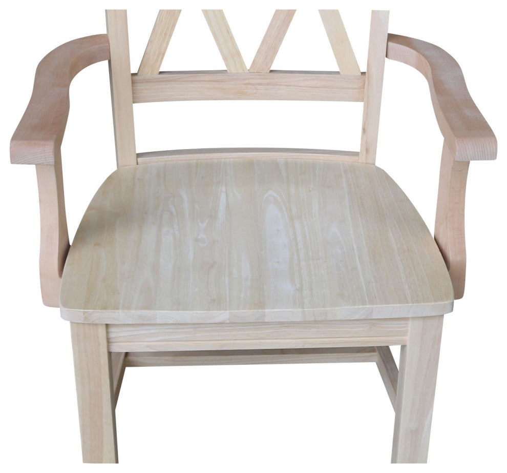 Double X-Back Chair with Arms