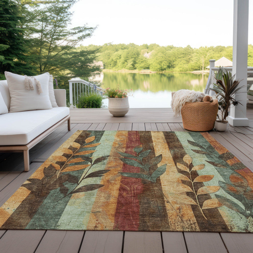 Machine Washable Indoor/Outdoor Chantille ACN1871 Wheat 3' x 5' Rug