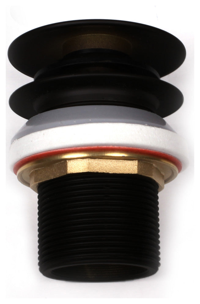 Tip Toe Integrated Overflow Bath Drain In Polished Brass, Powder Coated Flat Black