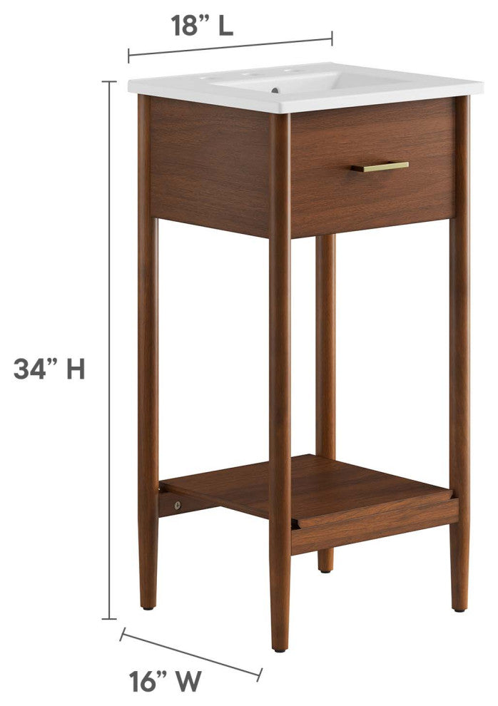 Zaire 18" Bathroom Vanity - Walnut White