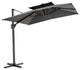 9X 11ft Patio Square Double Top Offset Umbrella Deluxe Cantilever Umbrella, Dark Gray