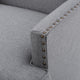 GDF Studio Talette Studded Sky Blue Fabric Club Chair, Gray