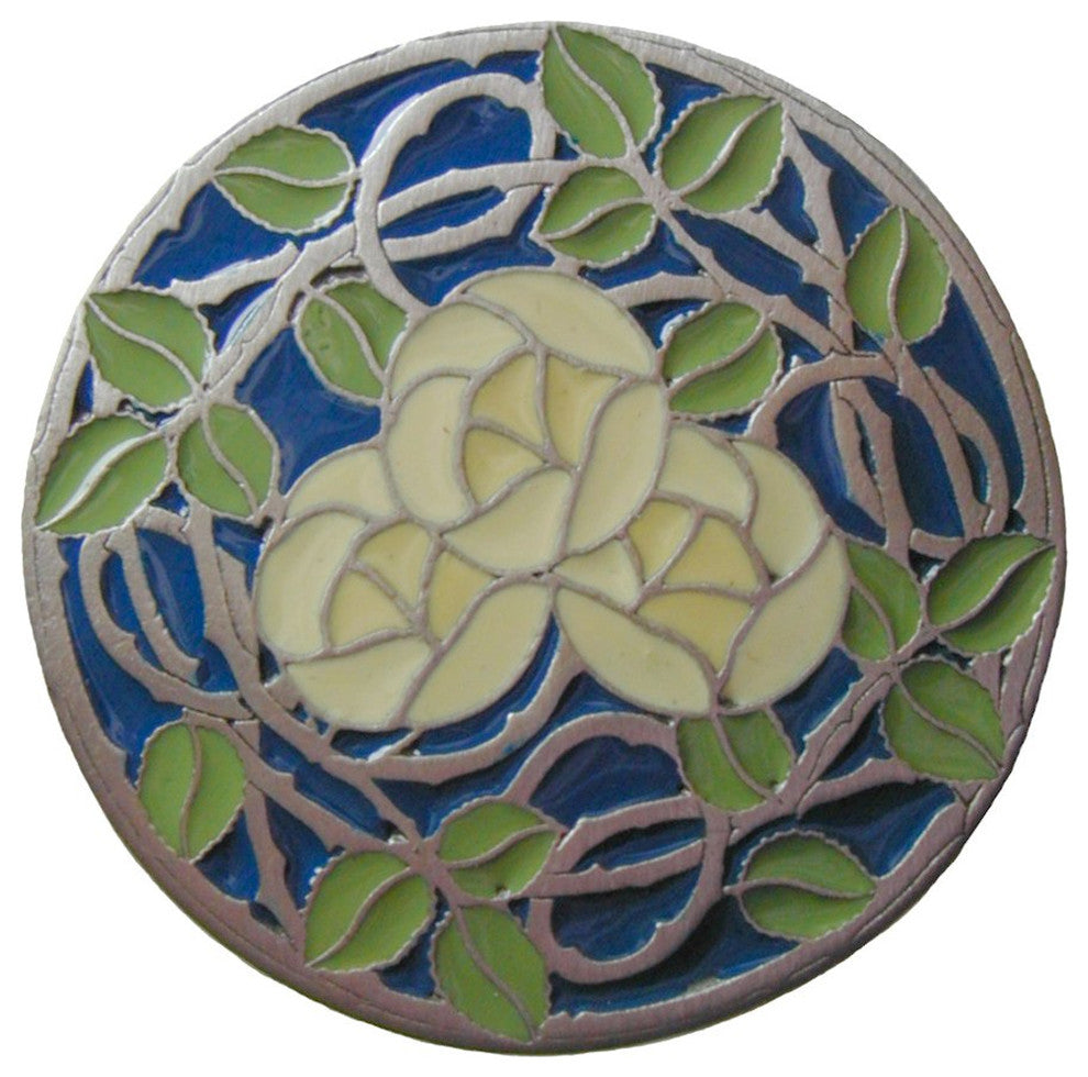 Delaney's Rose Knob, Antique Pewter, Enameled