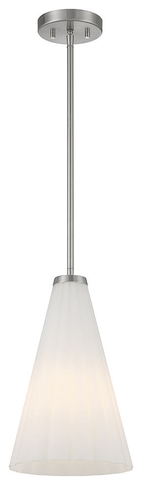 Bristol 1-Light Pendant, Matte Black, Satin Nickel