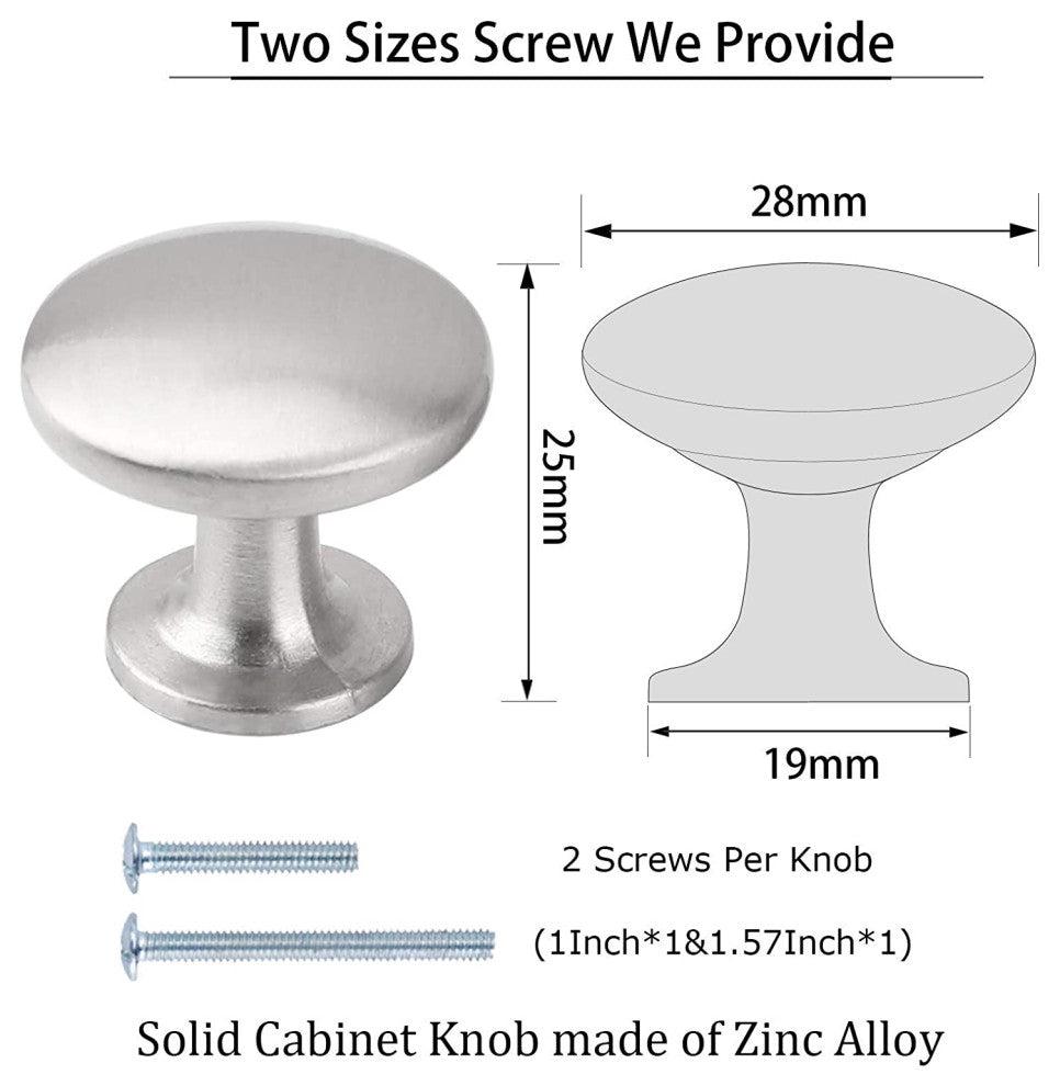 Stain Nickel Hardware Cabinet Knobs, Set of 15