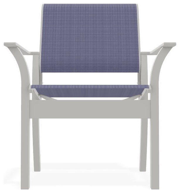 Leeward Sling Stackable Outdoor Dining Chair, Breeze/Snow