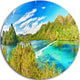 Snake Island Panorama, Landscape Photo Round Wall Art, 38"