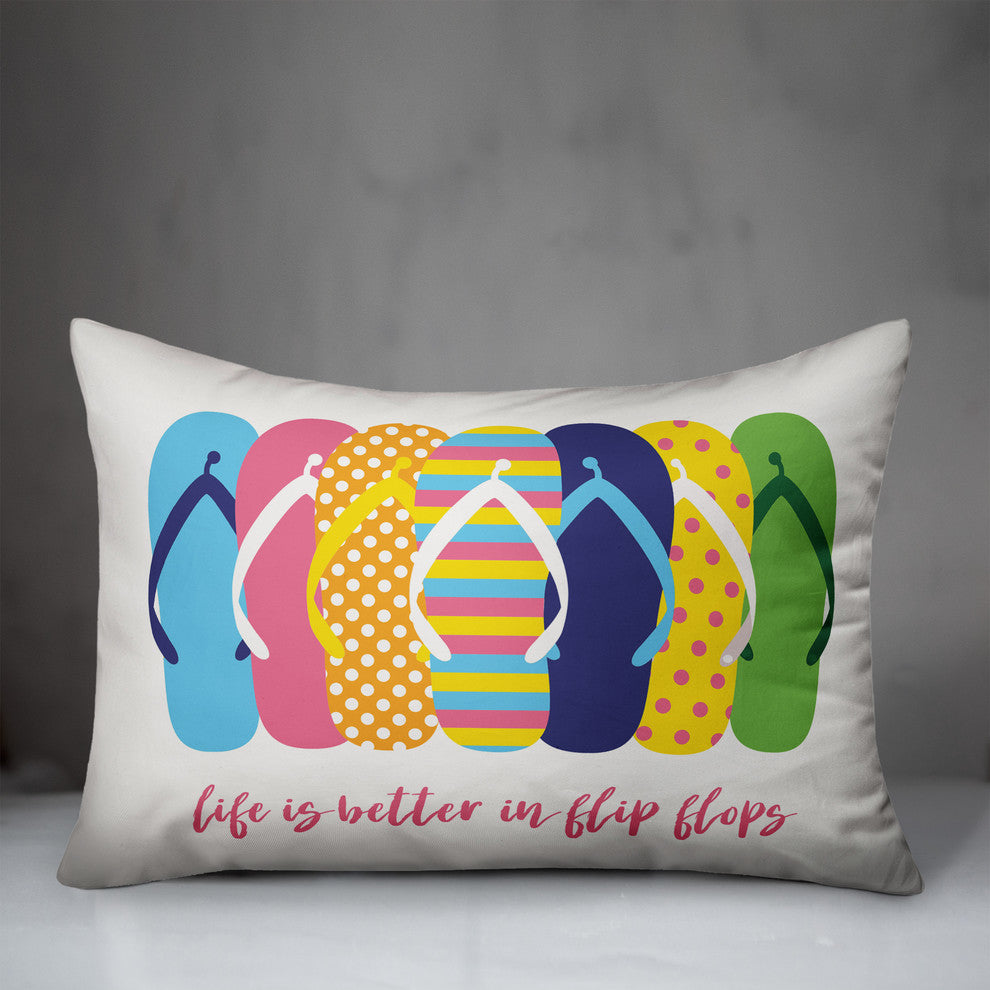Life is Better in Flip Flops 14x20 Throw Pillow