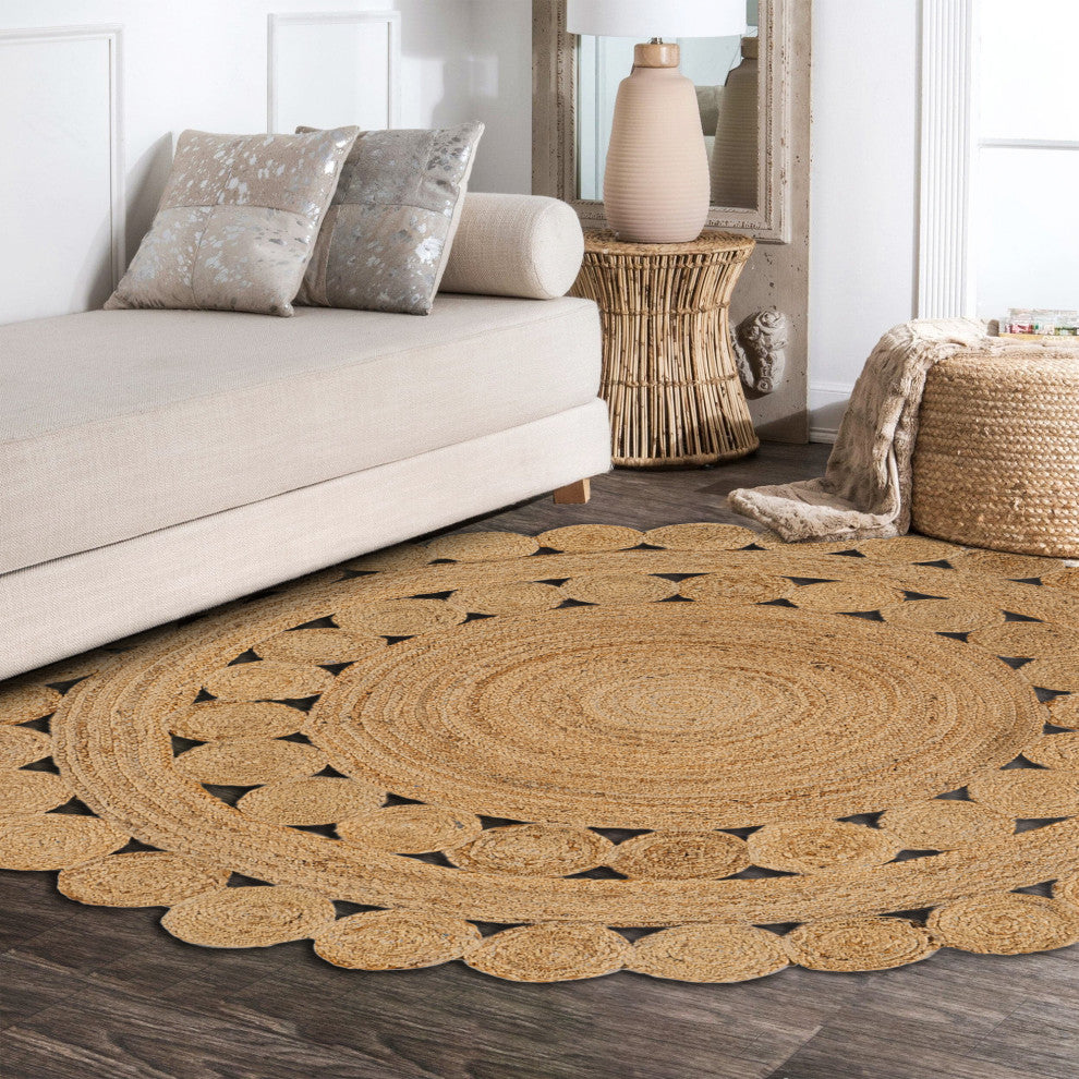 Bodhi Round Natural Jute Hippie Circle, 5' Round
