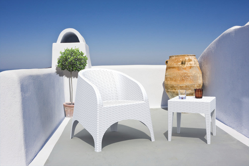 Compamia Miami Outdoor Side Table, White
