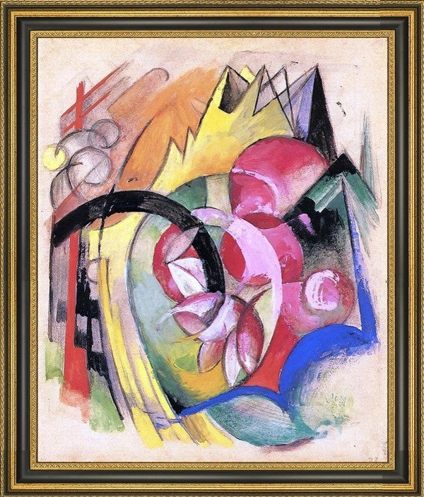 Franz Marc Coloful Flowers (Abstract Forms)