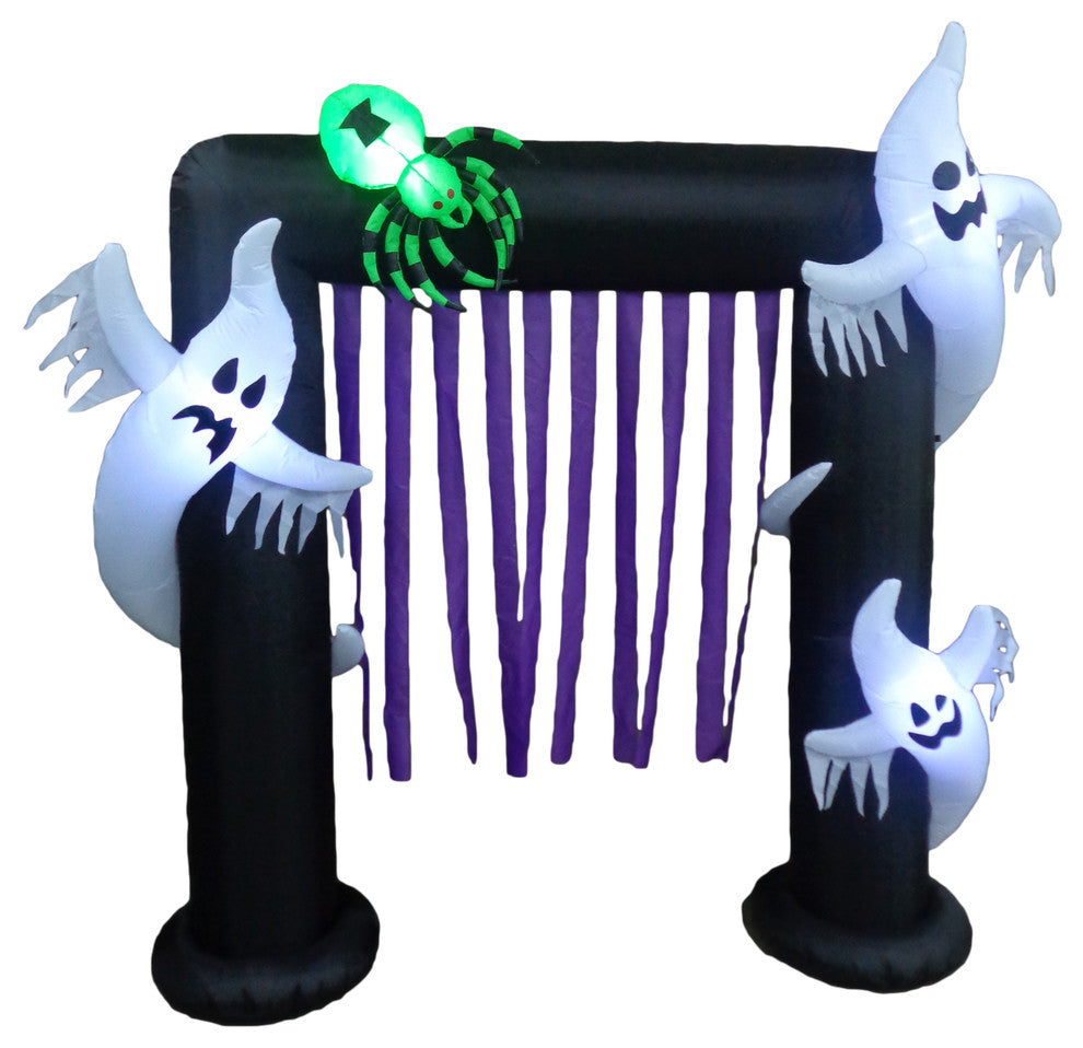 Halloween Archway With Ghosts and Spider, 8'