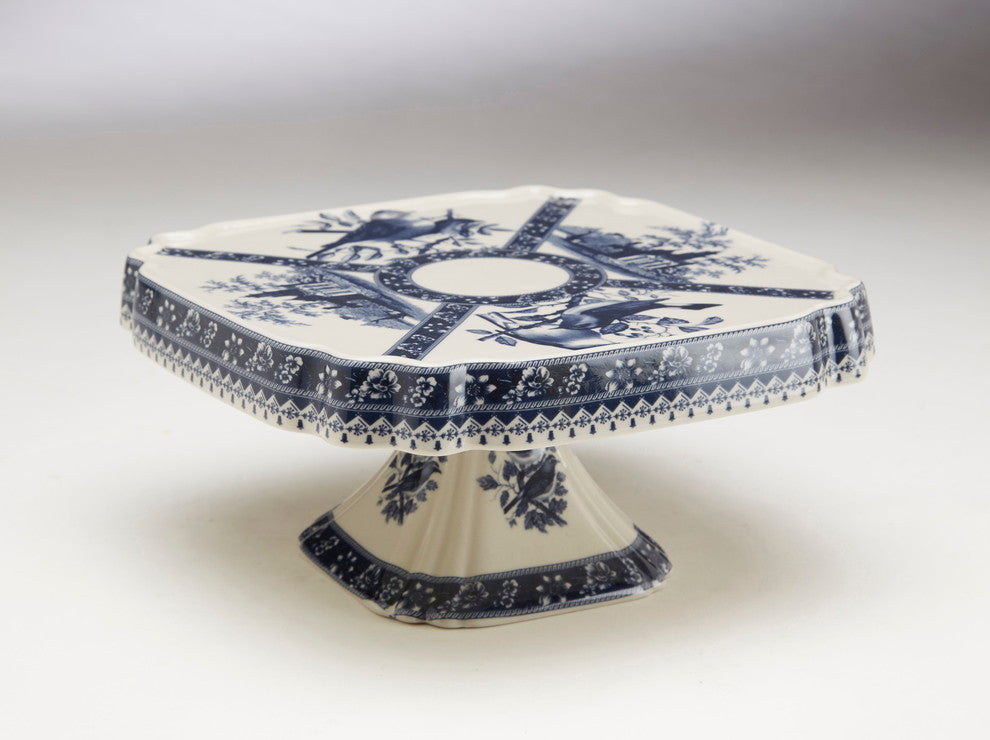 Blue and White Cake Plate