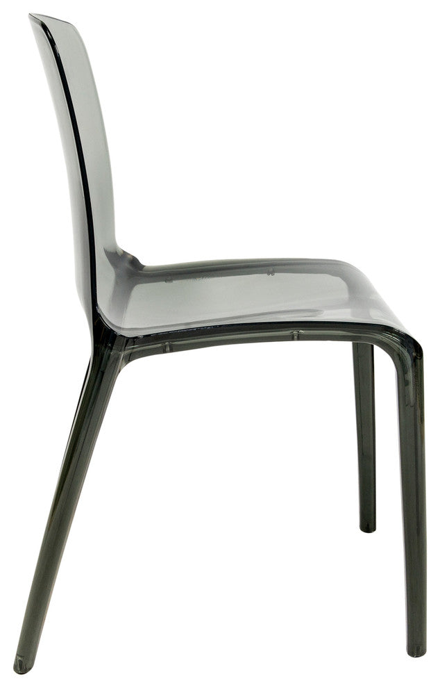LeisureMod Murray Lucite Stackable Molded Dining Side Chair, Black