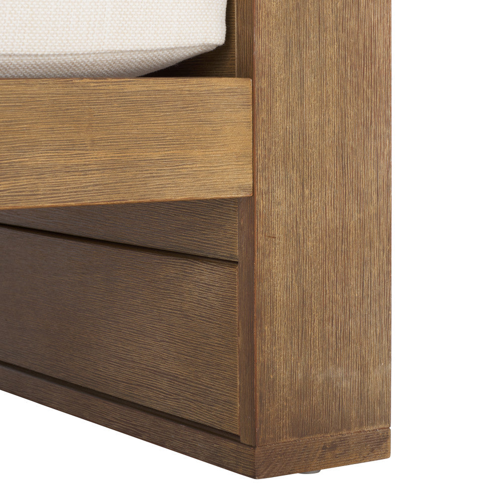 Safavieh Couture Indoor-Outdoor Santiago Eucalyptus Patio Sofa, Natural/Beige