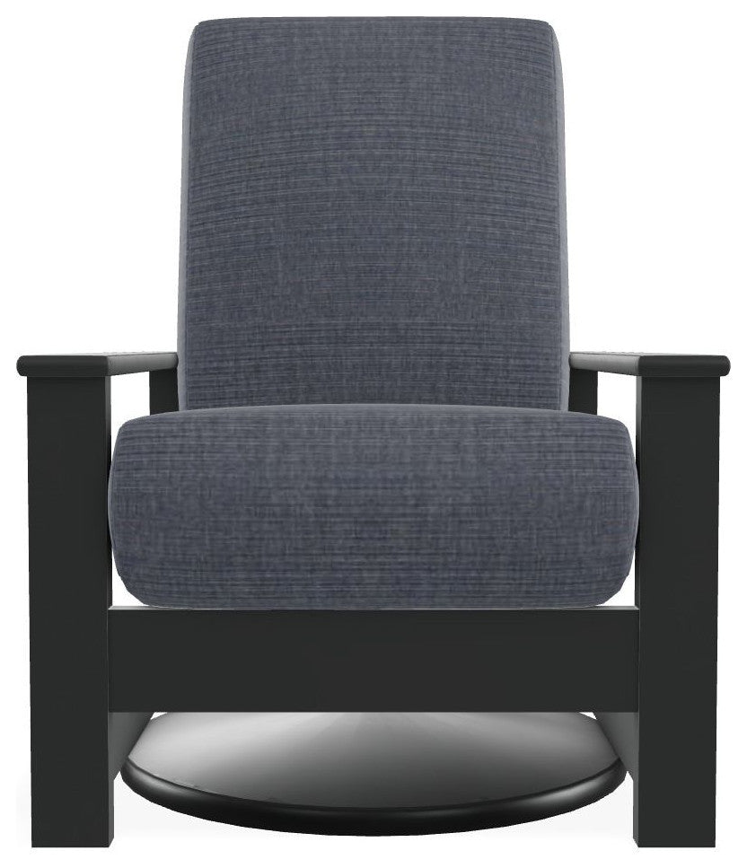 Leeward Deep Seat Outdoor Hidden Swivel Rocker, Proven Denim/Graphite