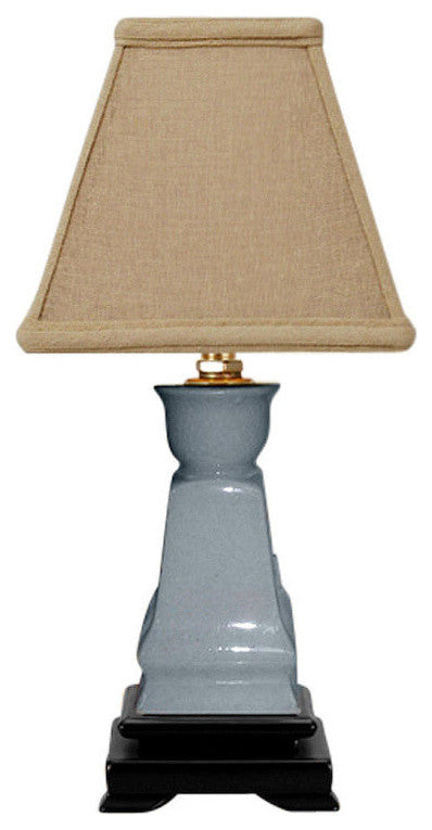 Celadon Crackle Porcelain Candle Stick Holder Table Lamp 15"