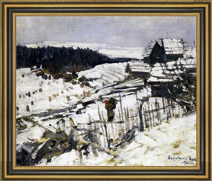 Constantin Alexeevich Korovin WinterFramed Premium Canvas Print, 20"x16"