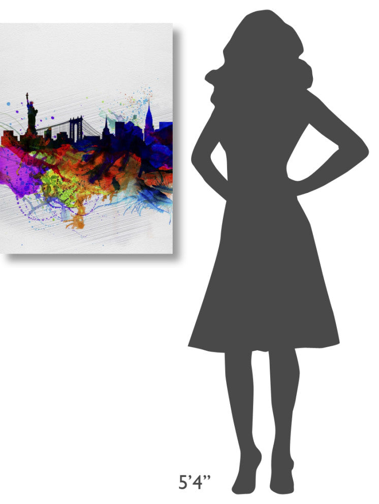 "New York  Watercolor Skyline 1" Fine Art Print