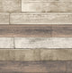 Weathered Wood Plank Wallpaper, Rust/Taupe, Sample