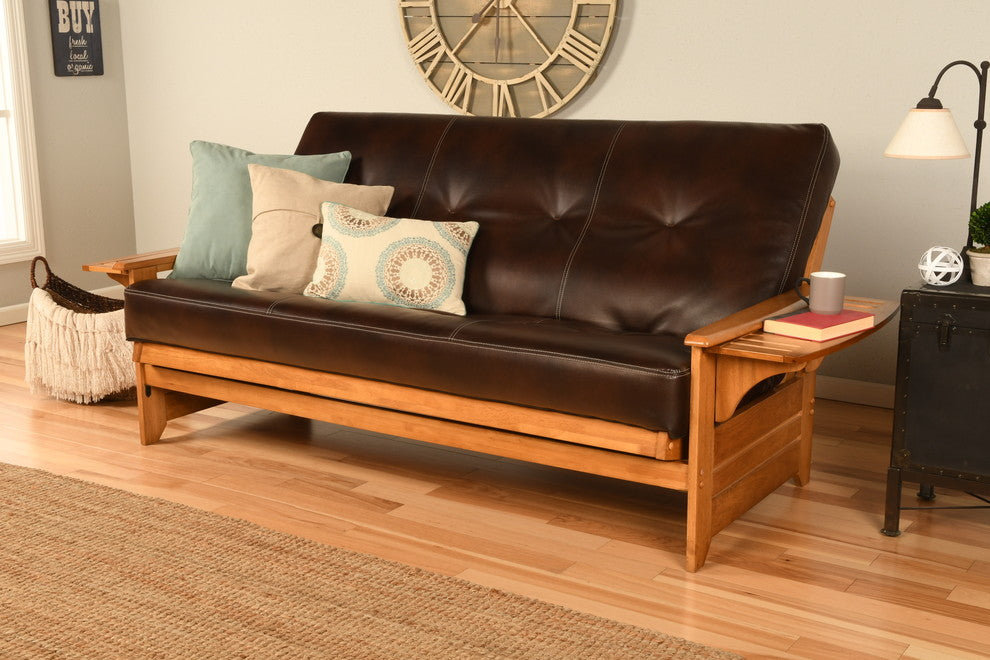 Mesa Frame Futon With Butternut Finish, Butternut, Oregon Trail Java