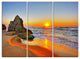 "Beautiful Sunrise by Beach in Tathra" Metal Wall Art, 3 Panels, 36"x28"
