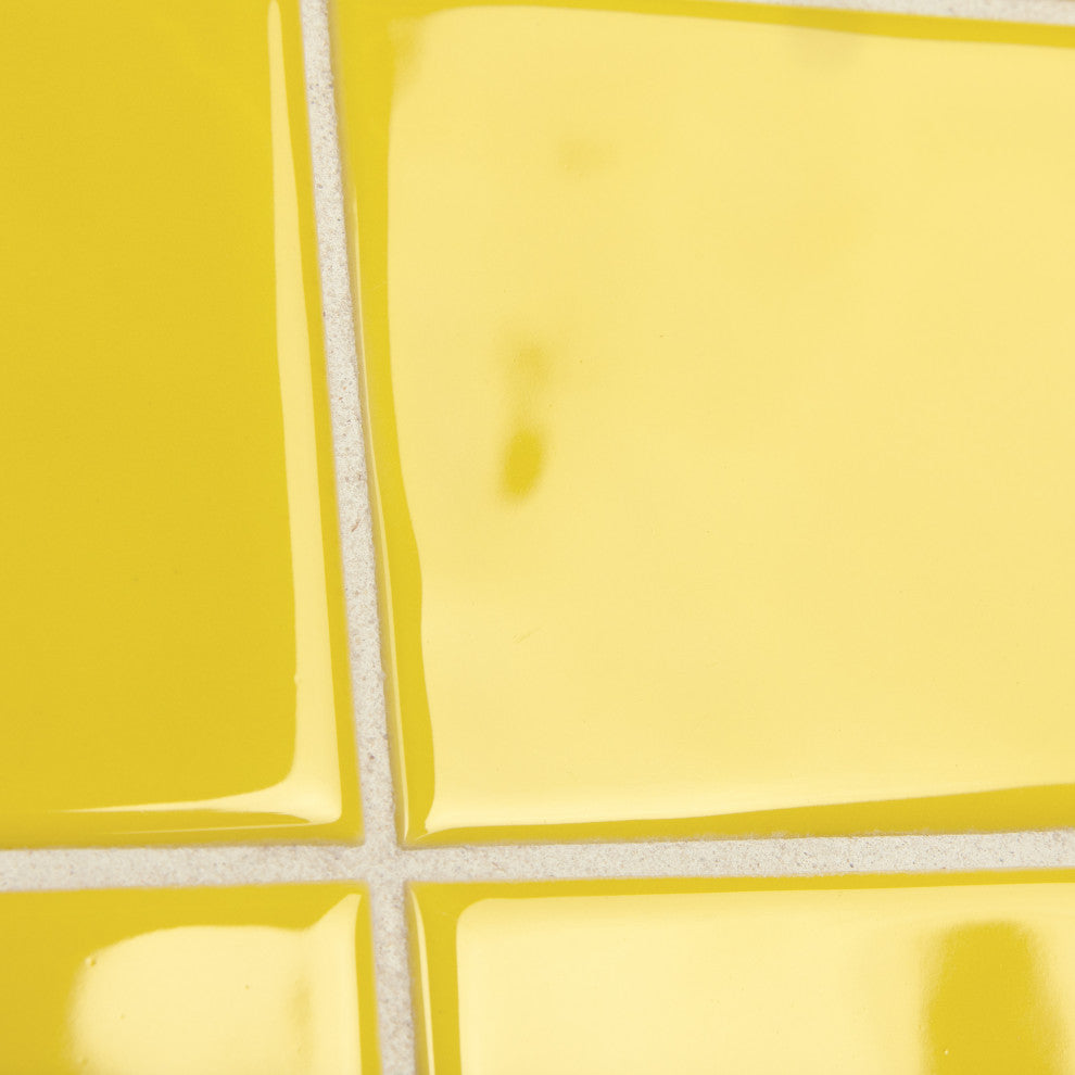 Twist Square Ceramic Mosaic Tile, Yellow Lemon