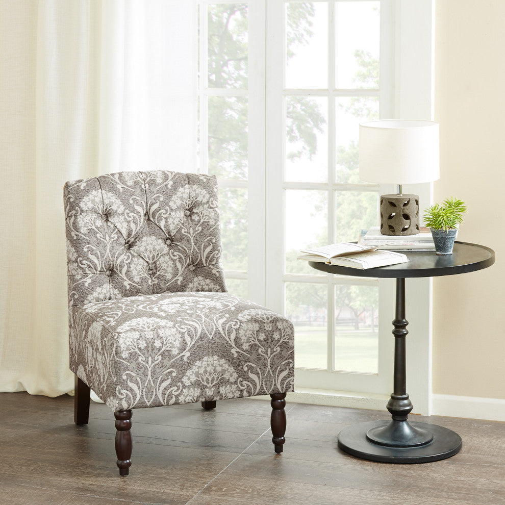 Madison Park Lola Tufted Armless Chair, Beige, Taupe