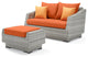 Cannes 6 Piece Sunbrella Outdoor Love and Motion Club Seating Set, Tikka Orange