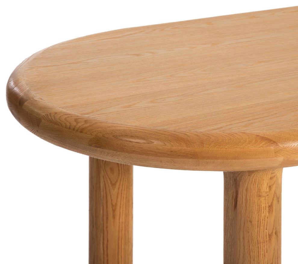 Destiny 83" Oval Solid Oak Dining Table, Brown
