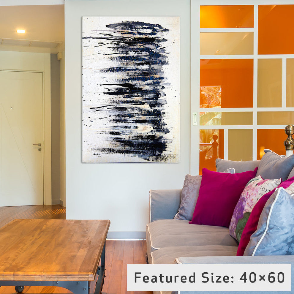"Shading In Black #2" Wrapped Canvas Art Print, 40x26x1.5