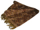 Fringe Wool Throw, Brown Check