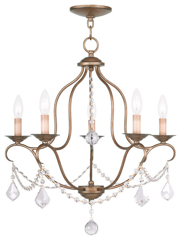 Chesterfield Chandelier, Antique Gold Leaf