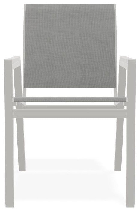 Bazza Sling Stackable Outdoor Dining Chair, Alloy/Snow
