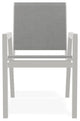 Bazza Sling Stackable Outdoor Dining Chair, Alloy/Snow