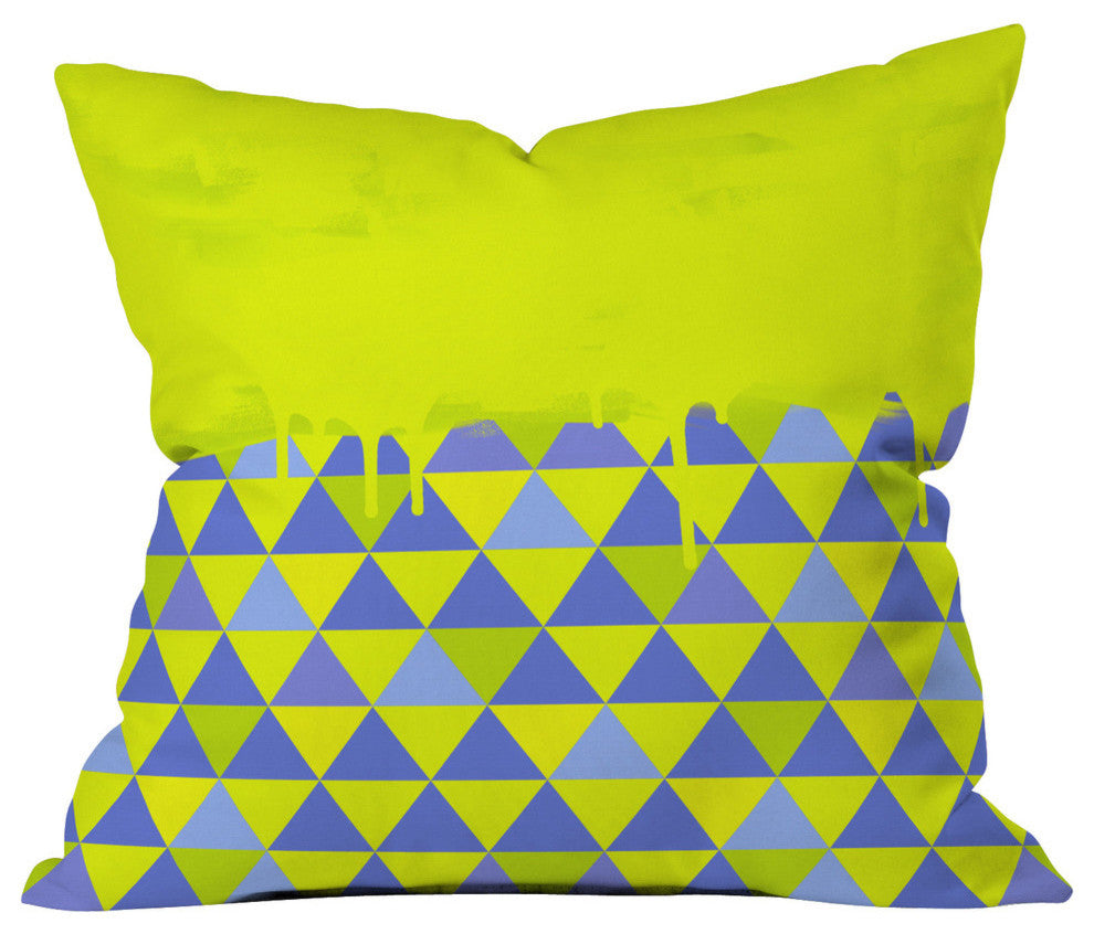 Jacqueline Maldonado Triangle Dip Lime Outdoor Throw Pillow