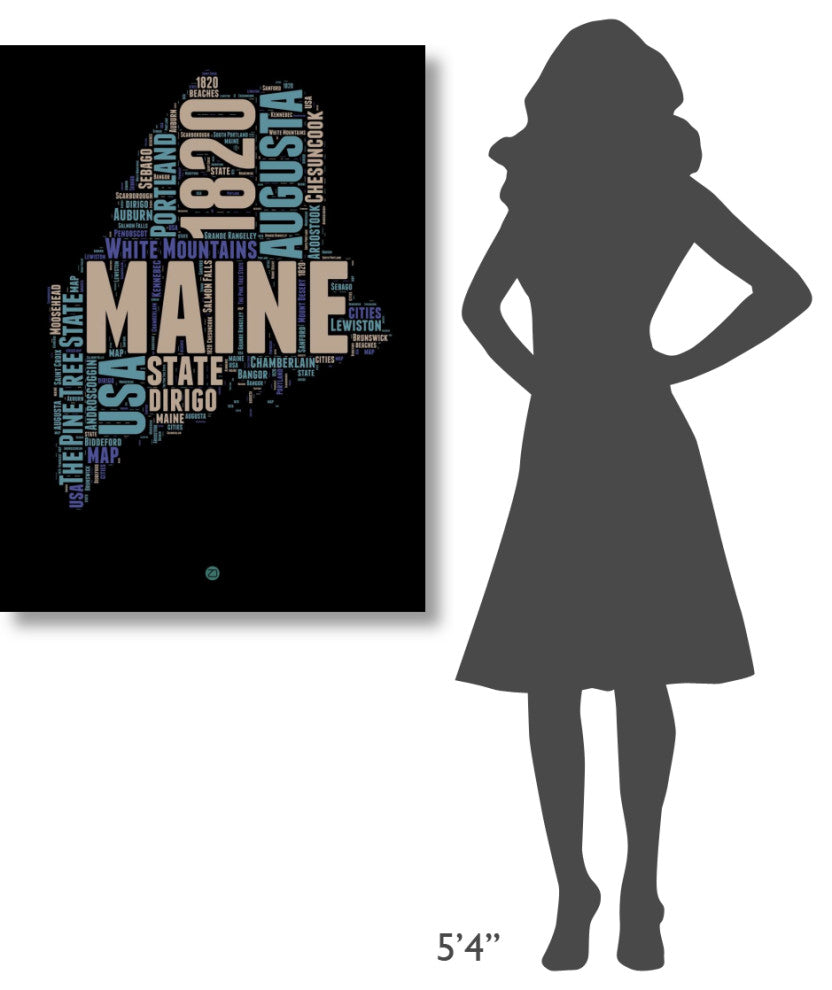 "Maine Word Cloud 1" Fine Art Print