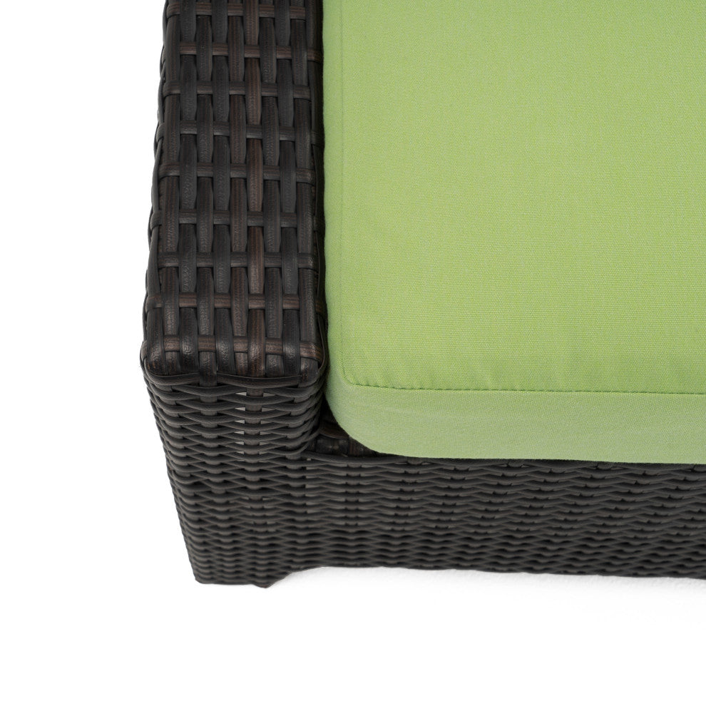 Deco 5 Piece Sunbrella Outdoor Patio Love and Motion Club Fire Set, Ginkgo Green