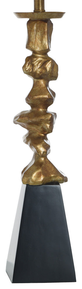 Vintage Gold, Black Base Contemporary Table Lamp