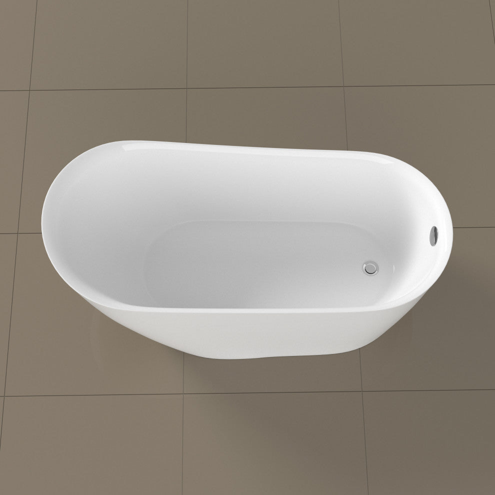 59" Streamline Soaking Freestanding Tub, Internal Drain