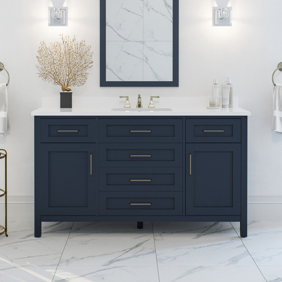 OVE Decors Tahoe II 60" Single Basin Vanity, Midnight Blue