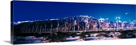 "Wind Turbines Palm Springs CA" Canvas Art, 60"x20"x1.25"