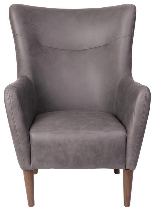 Connor Traditional Wingback Accent Chair, Dark Gray