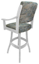 Swivel Counter Wood Bar Stool Casa on S-Base, Poet Sky on White, 34"