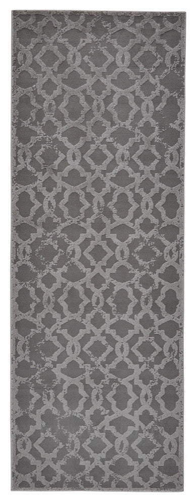 Weave & Wander Plaza Rug, Silver, 2'10"x7'10"