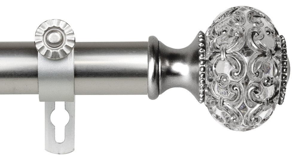 Bailey 1" Curtain Rod, Satin Nickel, 120-170"