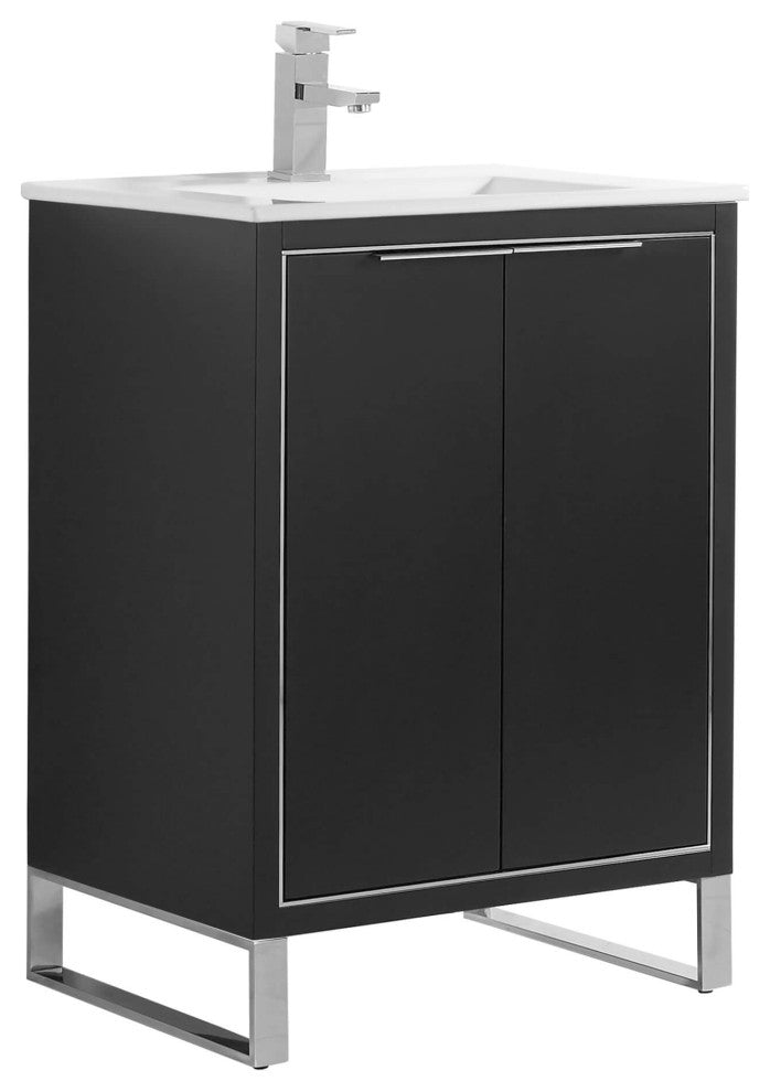 Fine Fixtures Opulence Collection Bathroom Vanity with White Ceramic Sink