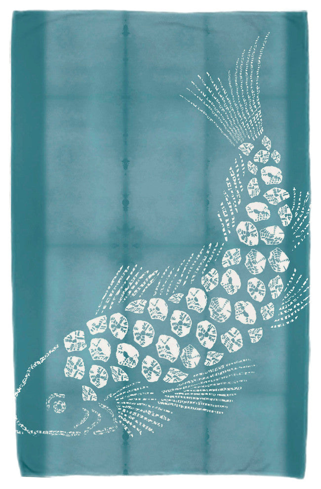 Fish Pool, Animal Print Beach Towel, Teal